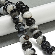 Natural Crystal and Agate Beads Strands, Rondelle, Dyed & Heated, 14x10mm, Hole: 1.2mm, about 39pcs/strand, 15.08''(38.3cm)(G-P546-B02-01)