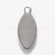 304 Stainless Steel Pendants, Stamping Blank Tag, Oval, Stainless Steel Color, 15x7x0.8mm, Hole: 1.4mm(X-STAS-Z012-17P)