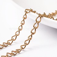 3.28 Feet 304 Stainless Steel Curb Chains, Unwelded, Golden, 5.5x4x0.8mm(X-STAS-D414-07)