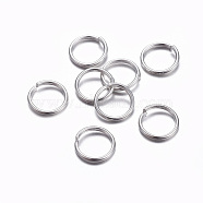 304 Stainless Steel Jump Rings, Open Jump Rings, Silver Color Plated, 20 Gauge, 7x0.8mm, Inner Diameter: 5.5mm(STAS-E464-09L-S)