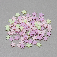 Handmade Polymer Clay Cabochons, Star, Mixed Color, 4~5x5x0.3~1mm(X-CLAY-Q242-01)