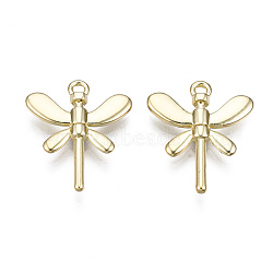 Rack Plating Alloy Pendants, Cadmium Free & Lead Free, Dragonfly, Light Gold, 19x15.5x2.5mm, Hole: 1.4mm(PALLOY-T077-68B-LG-RS)