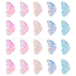 125Pcs 5 Colors Resin Cabochons, Nail Art Decoration Accessories, Butterfly Wing, Mixed Color, 13x8mm, 25pcs/color(MRMJ-TA0001-34)