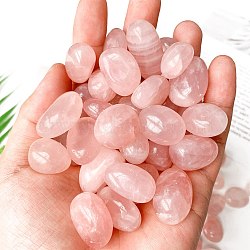 Natural Rose Quartz Healing Stones, Oval Stones, Pocket Palm Stones for Reiki Balancing, 15~20mm, 50g/set(PW-WGD7FF2-04)