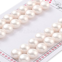 Grade 6A Natural Cultured Freshwater Pearl Beads, Half Drilled, Half Round Beads, White, 11~11.5x8mm, Hole: 1mm(PEAR-N018-6A-11115A)