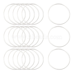 Brass Linking Rings, Silver Color Plated, 25x1mm(X-EC18725MM-S)