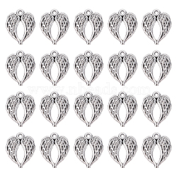 60Pcs Tibetan Style Alloy Pendants, Lead Free & Cadmium Free, Wing, Antique Silver, 21.5x17x2mm, Hole: 1.6mm(TIBE-SC0001-82)