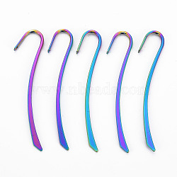 Alloy Bookmarks with Hole, Cadmium Free & Nickel Free & Lead Free, Rainbow Color, 83x15~18x3.5mm, Hole: 1.4mm(PALLOY-N163-090-NR)