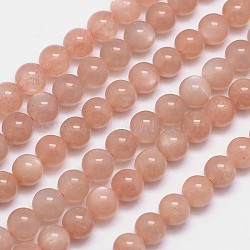 Natural Sunstone Beads Strands, Grade AA, Round, 8mm, Hole: 1mm, about 48pcs/strand, 15.5 inches(G-M262-8mm-06)