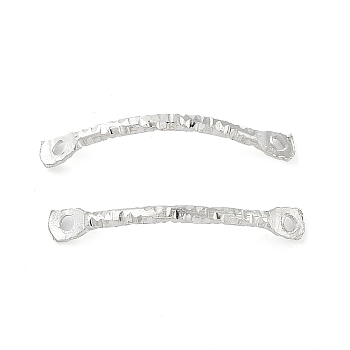Iron Connector Charms, Curved Stick Links, Platinum, 15x2x3mm, Hole: 0.8mm