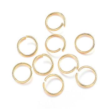304 Stainless Steel Jump Rings, Open Jump Rings, Real 18k Gold Plated, 18 Gauge, 10x1mm