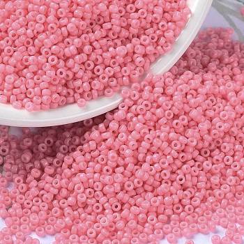 MIYUKI Round Rocailles Beads, Japanese Seed Beads, (RR4467) Duracoat Dyed Opaque Carnation, 15/0, 1.5mm, Hole: 0.7mm, about 5555pcs/bottle, 10g/bottle