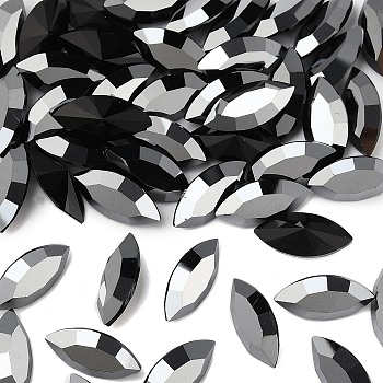 Preciosa&reg MAXIMA Crystal Fancy Stones, Czech Crystal, 435 14 615 Navette(Horse Eye), Unfoiled, 23980 272 Hematite, 15x7mm