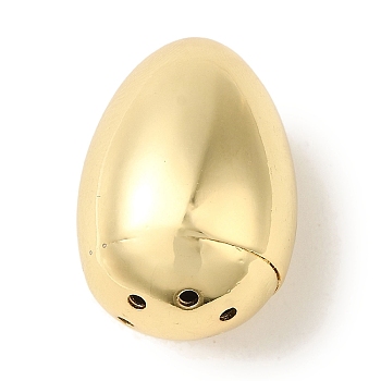 Rack Plating Brass Pendants, Cadmium Free & Lead Free, Long-Lasting Plated, Egg, Real 18K Gold Plated, 30x21mm, Hole: 1.5mm and 2mm