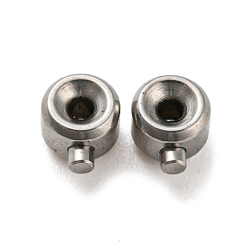 Non-Tarnish 303 Stainless Steel Crimp Beads, Column, Stainless Steel Color, 4x3x2.4mm, Hole: 0.7mm