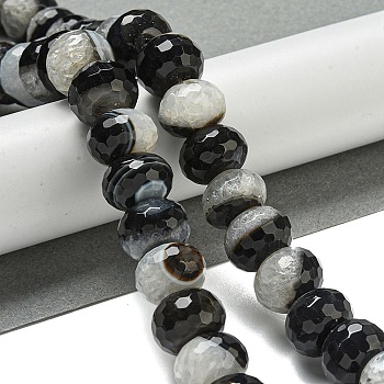 Natural Crystal and Agate Beads Strands, Rondelle, Dyed & Heated, 14x10mm, Hole: 1.2mm, about 39pcs/strand, 15.08''(38.3cm)