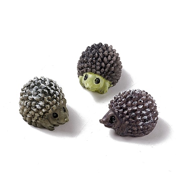 Mini Resin Display Decorations, Dollhouse Accessories, for Home Office Tabletop, Hedgehog, Mixed Color, 18x13x10.5~11.5mm