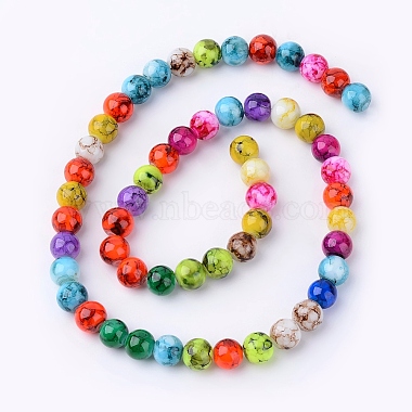 Spray Painted Glass Beads Strands(DGLA-MSMC001-14)-2