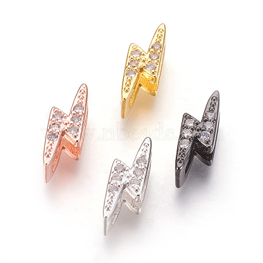 Mixed Color Clear Others Brass+Cubic Zirconia Slide Charms