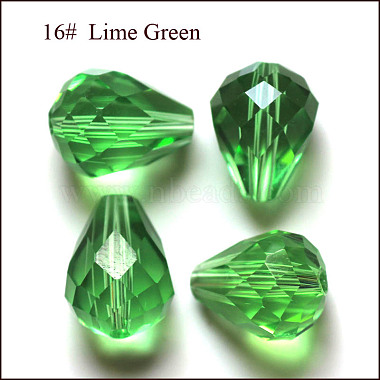 10mm LimeGreen Teardrop Glass Beads