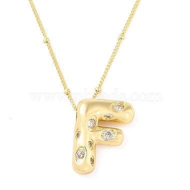 Brass Micro Pave Clear Cubic Zirconia Pendant Necklaces(NJEW-Z038-01G-F)-2