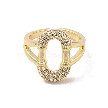 Brass Micro Pave Cubic Zirconia Open Cuff Rings(RJEW-R146-17B-G)-3