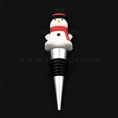 Christmas Theme Aluminium Alloy & PVC Wine Bottle Stoppers(FIND-Q091-01D)-2