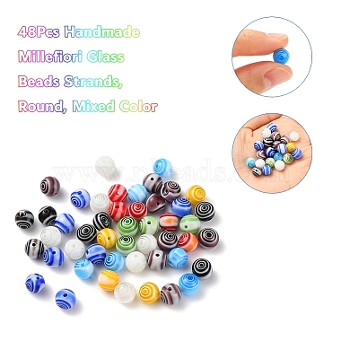 48Pcs Handmade Millefiori Glass Beads(LK-YW0001-02B)-2