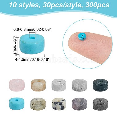 300pcs 10 Styles Natural Mixed Gemstone Beads(G-NB0005-30)-2