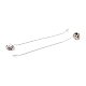 Long Chain with Plastic Pearl Dangle Stud Earrings(EJEW-A067-05P)-2