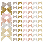 60Pcs 6 Colors Self-Adhesive Polyester Bowknot Gift Box Packing Decorations, Mixed Color, 30~57x76~113x4.5mm, 10pcs/color(DIY-ME0002-55)