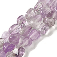 Natural Amethyst Beads Strands, Nuggets, Tumbled Stone, 7~15x6~10x5.5~8mm, Hole: 1mm, about 47~49pcs/strand, 15.55~15.94''(39.5~40.5cm)(G-B078-D21-01)