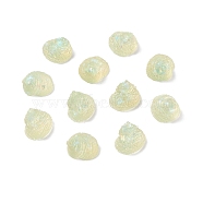 Transparent Epoxy Resin Cabochons, Imitation Jelly Style, with Sequins/Paillette, Conch Shell Shape, Pale Goldenrod, 17.5x15x9.5mm(CRES-T020-02A)