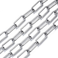 Unwelded Iron Paperclip Chains, Drawn Elongated Cable Chains, with Spool, Gunmetal, 24.4x10x2mm, about 32.8 Feet(10m)/roll(CH-S125-14A-01)
