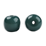 Opaque Resin Beads, Barrel, Teal, 12x11mm, Hole: 1.6~1.8mm(RESI-N034-28-S10)