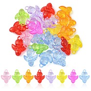 50g Transparent Acrylic Pendants, Angel Charm, Mixed Color, 32x23x9.5mm, Hole: 4mm, about 20pcs/50g(TACR-YW0001-69)
