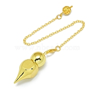 Brass Dowsing Pendulum Big Pendants, Gourd Charm, Cadmium Free & Lead Free, Golden, 230mm(G-Q165-04G)