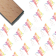 Square Wooden Stamps, with Rubber, for DIY Scrapbooking, Angel & Fairy, 40x15x15mm(DIY-WH0546-004)