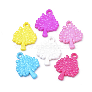 Opaque Acrylic Pendants, Tree, Mixed Color, 30x22.5x3mm, Hole: 3mm, about 430pcs/500g(SACR-Q190-89)