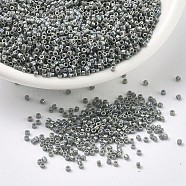 MIYUKI Delica Beads, Cylinder, Japanese Seed Beads, 11/0, (DB0168) Opaque Gray AB, 1.3x1.6mm, Hole: 0.8mm, about 2000pcs/10g(X-SEED-J020-DB0168)