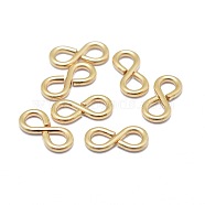 Yellow Gold Filled Hook Clasps, Infinity, 1/20 14K Gold Filled, Cadmium Free & Nickel Free & Lead Free, 8.7x4x0.8mm, Hole: 2mm(KK-L183-001B)