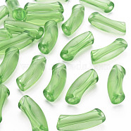 Transparent Acrylic Beads, Curved Tube, Yellow Green, 36x13.5x11.5mm, Hole: 4mm, about 148pcs/500g(MACR-S372-001C-008)