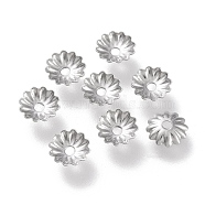 304 Stainless Steel Bead Caps, Multi-Petal, Flower, Stainless Steel Color, 5.5x5.5x1.2mm, Hole: 1.2mm(STAS-K194-06P-01)