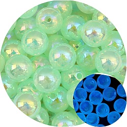 Luminous Acrylic Bead, Round, Pale Green, 12mm, 5pcs/bag(PW23060819611)