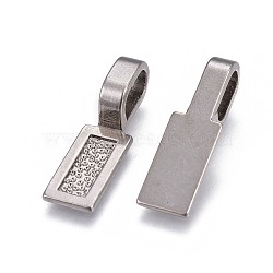 Tibetan Style Alloy Glue-on Flat Pad Bails, Rectangle, Lead Free & Cadmium Free, Gunmetal, 26x8x1mm, Hole: 8x5mm, about 572pcs/1000g(TIBE-4710-B-RS)