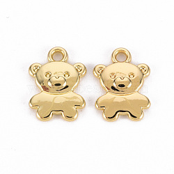 Rack Plating Alloy Charms, Cadmium Free & Lead Free, Bear, Light Gold, 14x10x2mm, Hole: 1.6mm(PALLOY-N155-90-RS)