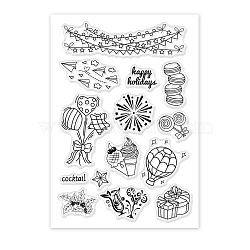 PVC Plastic Stamps, for DIY Scrapbooking, Photo Album Decorative, Cards Making, Stamp Sheets, Holiday Pattern, 16x11x0.3cm(DIY-WH0167-56-64)