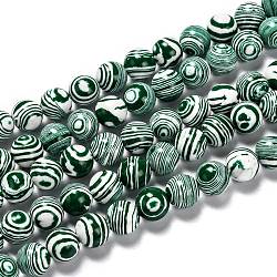 Synthetic Malachite Beads Strands, Dyed, Round, Green, 6mm, Hole: 0.5mm, about 63pcs/strand,  14.96 inch(38cm)(X-G-I199-32-6mm-F)
