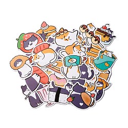 Cartoon Cat Paper Stickers Set, Adhesive Label Stickers, for Suitcase, Planner and Refigerator Decor, Mixed Color, 3.5~7.5x2.9~7x0.02cm, 50pcs/bag(DIY-M031-54)