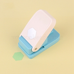 Plastic Craft Punch for Scrapbooking & Paper Crafts, with Metal Finding, Paper Shapers, Hexagon, 93x50x32mm(PW-WG8241A-04)